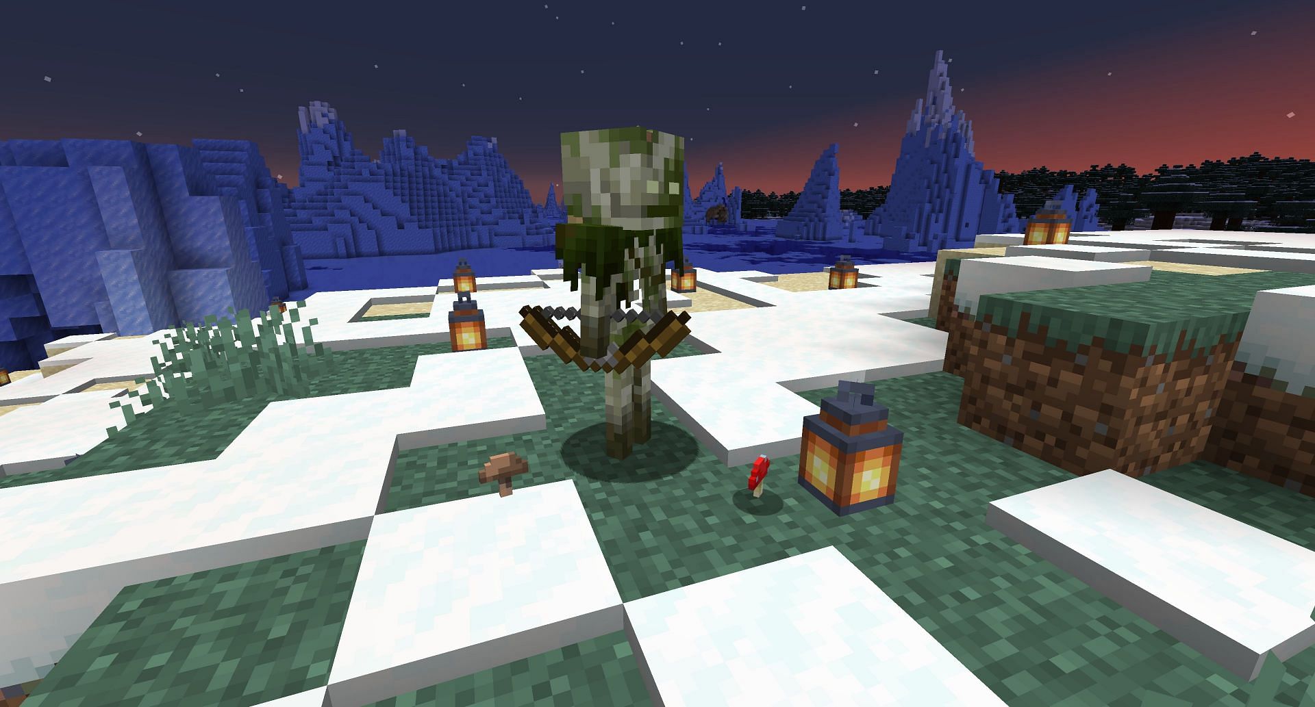 A freshly sheared bogged, surrounded by its mushrooms (Image via Mojang Studios)